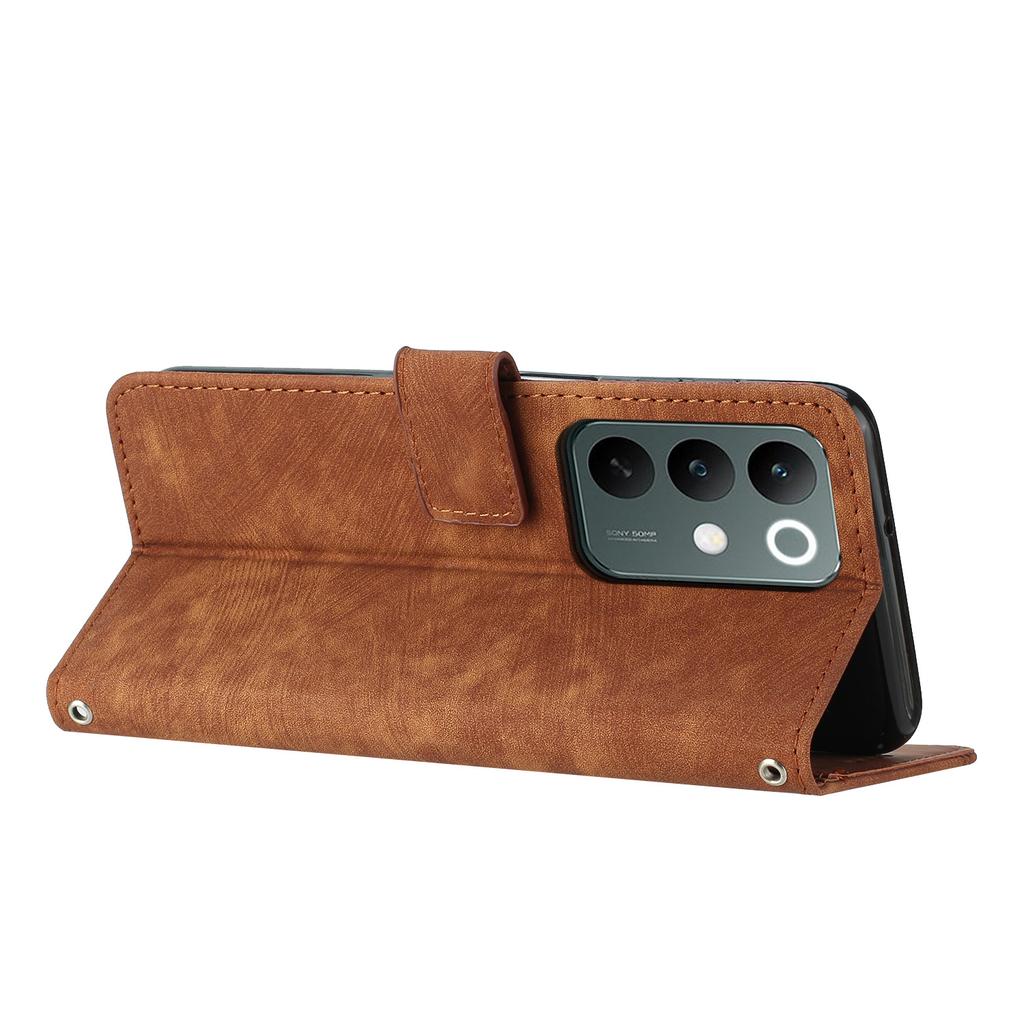 For Realme C85 Pro 4G Stand Case Imprinted Lines Leather Phone Cover