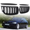 BMW E90/E91 Grille Set - Gloss Black Double Line Front Pair