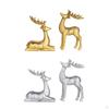 2 Pieces Deer Figurines Desktop Decor Collectible Artwork Ornament Elk Sculpture Resin Statues for