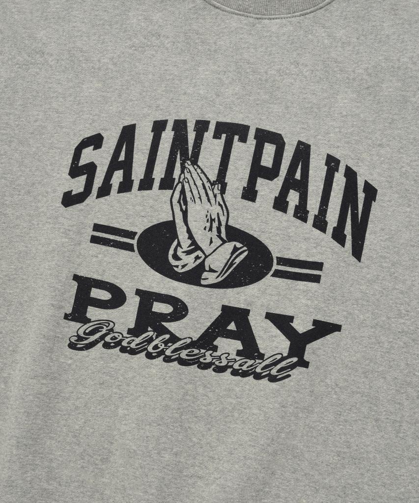 SAINTPAIN Sp Pray Hands Crewneck - Melange Gray