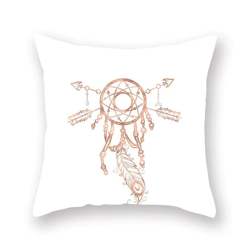 45X45 СМ Розовый Блестящий Горошек Алфавит Геометрический Простая Наволочка Кровать Диван Автомобиль Офис Подушка Украшение Дома