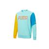 Puma Colorful Embroidered Logo Casual Crew Neck Sweatshirt Unisex Tops Aruba-Blue 532180-33