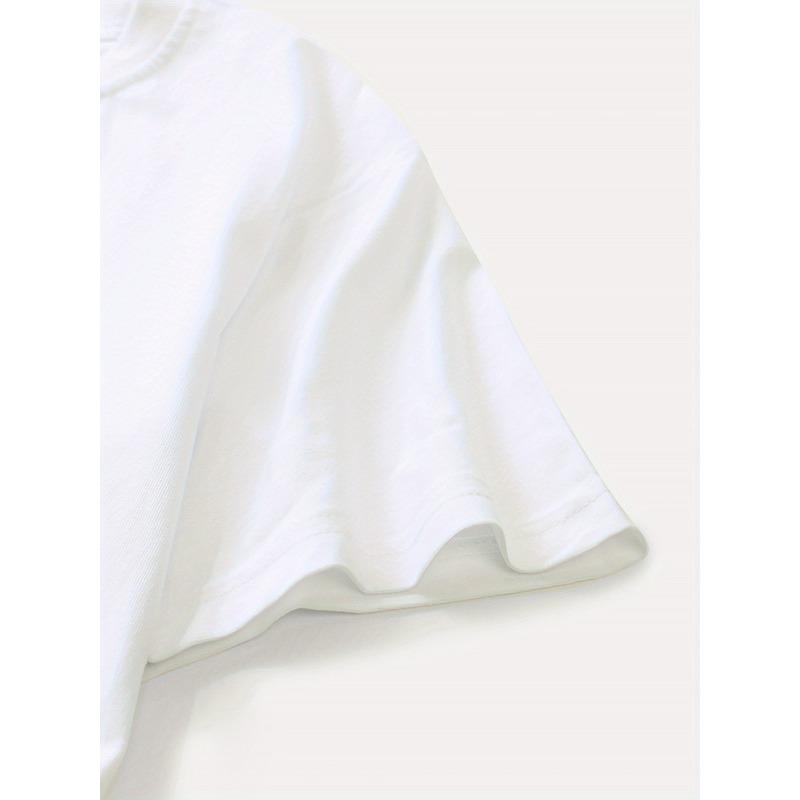 Женская футболка с цветочным принтом, круглый вырез, короткий рукав, повседневный топ на каждый день