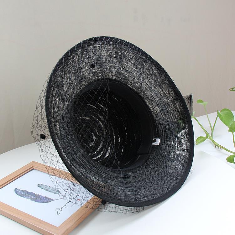 Элегантная кружевная шляпа рыбака для женщин, дышащая солнцезащитная шляпа-ведро, винтажный британский стиль с сетчатым цветочным узором