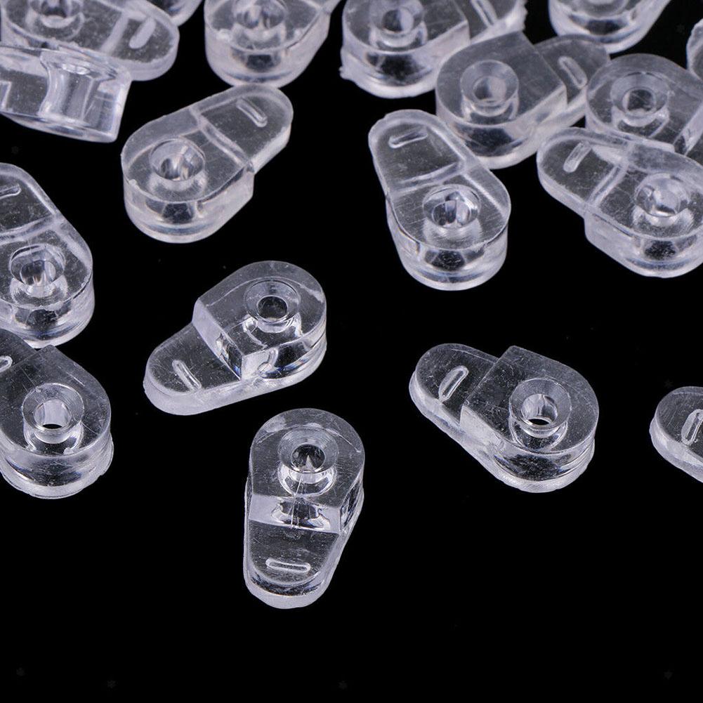 100PCS Plastic Glass Retainer Transparent Mirror Cabinet Fix Clips
