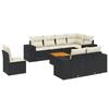 VidaXL Salon de Jardin avec Coussins 9 pcs, Canapés de Terrasse, Ensemble de Meubles de Patio, Mobilier d'Extérieur, Noir 3257869