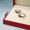 Gradual Change Set With Diamond Purple Gas Donglai Complex Ring Women'S Unique Pomegranate Rose Red Green Ring