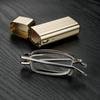 Portable Mini Folding Reading Glasses Women Men Luxury Business Square Presbyopia Eyeglasses Finished Eyewear Diopter with Case
