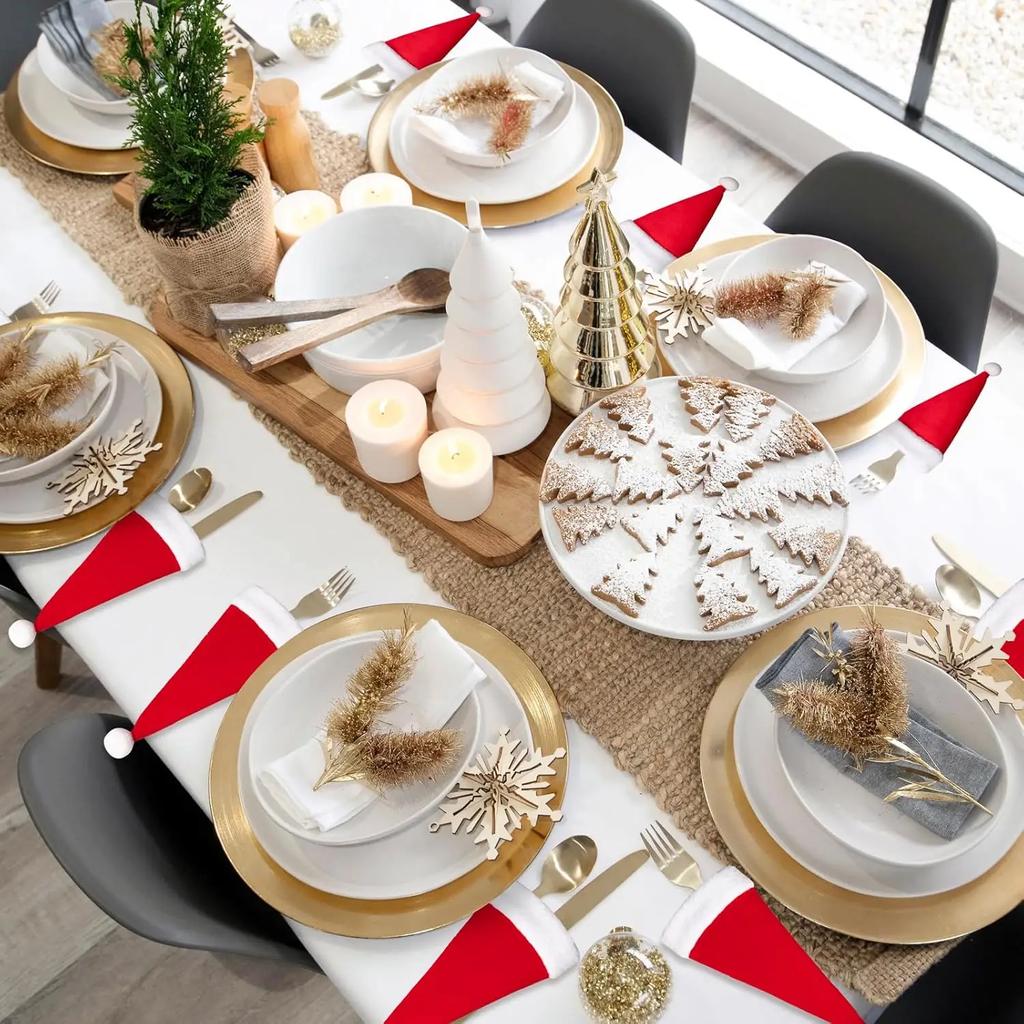 10-40 шт. Рождественская шапка держатель для столовых приборов набор вилка нож для ужина украшение столовой посуды для отеля ресторана кухни бара принадлежности для вечеринки