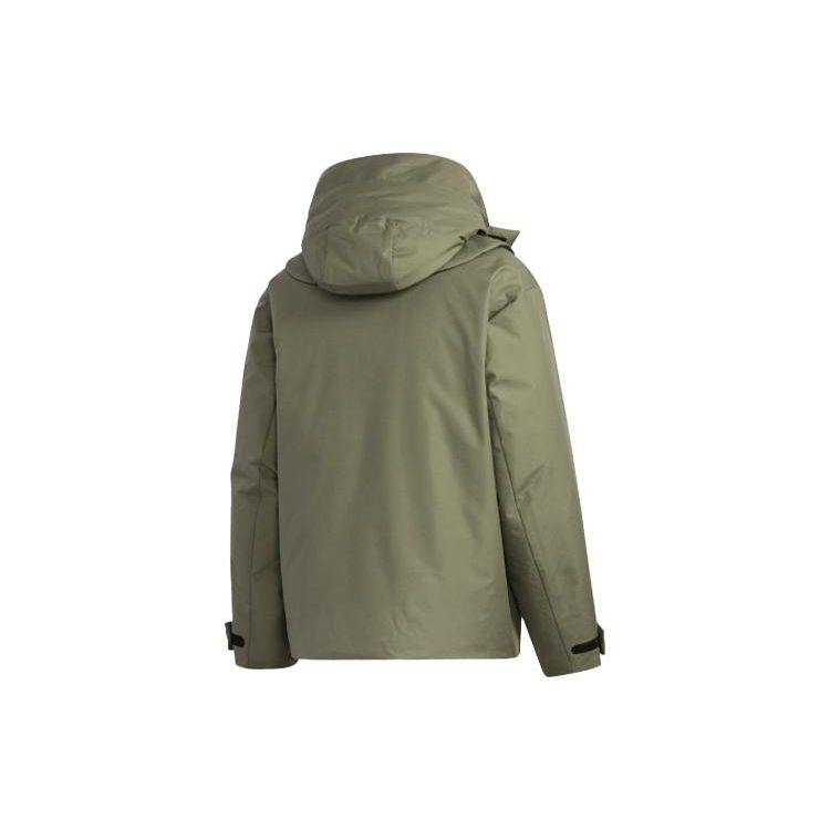 Adidas Оригинальный спортивный пуховик со съемной подкладкой и несколькими карманами, мужская верхняя одежда, зеленый GT7285