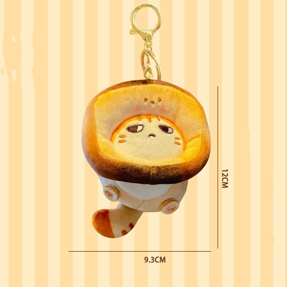 Брелок для ключей в виде карамельного кота в виде тоста, плюшевый брелок в виде кота тайяки, подвесной аксессуар