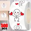 500pcs Cartoon Reward Sticker Roll Decor Envelope Student Stationery  Valentine's Day