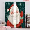 2pcs,2D Plane Printing Curtains&Window Treatment Cute Santa Claus Polyester (without Rod) Outdoor Decorations Ldeal for Home &