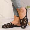Fashion Women's Shoes 2025 Summer New Mesh Woven Hollowed-out Breathable Head Slippers for Women's Flat Bottom Sandals Zapatos De Mujer