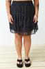 Women's Fashion New Plus Big Size Skirt Black Floral Skirt Ruffle Mini Woven Skirt