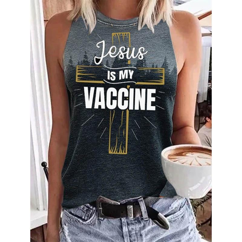 Женская футболка без рукавов с этническим 3D-принтом Иисуса и одуванчика, уличная одежда Y2K, топ оверсайз, жилет с круглым вырезом, с открытыми плечами, женская футболка