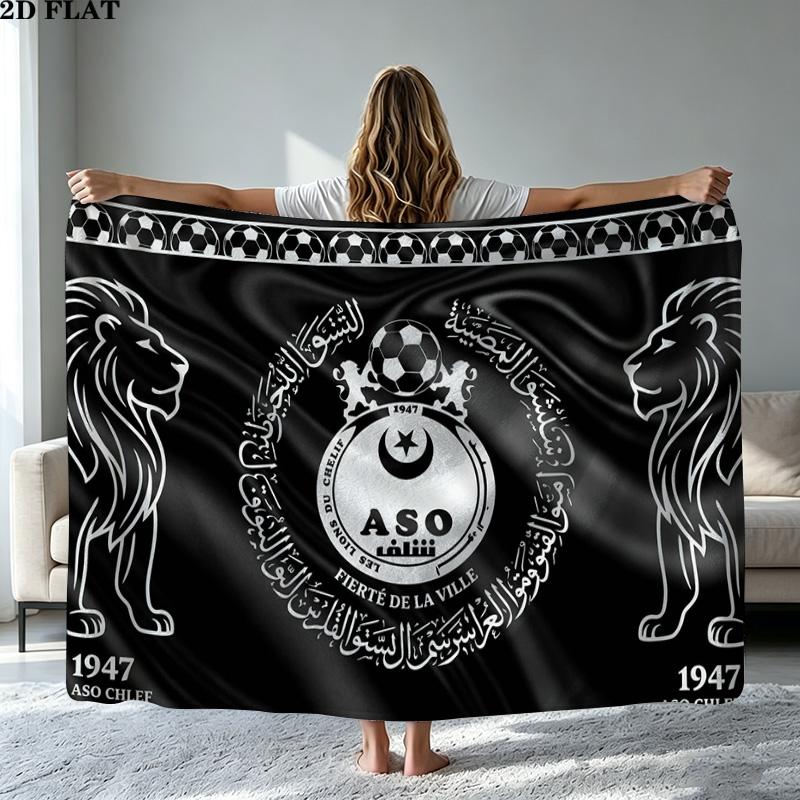 Aso Chlef Print Flannel Blanket High Quality Warm Comfortable Cover for All Seasons Perfect for Gifts Home Decor