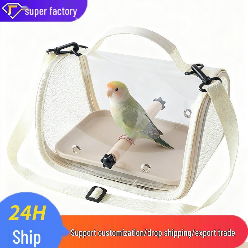 Складной кросс-боди рюкзак для попугаев - Прозрачная дорожная клетка для корелл и мелких питомцев