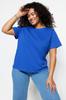 Women's Style Plus Size Saks Basic Crew Neck Knitted T-Shirt