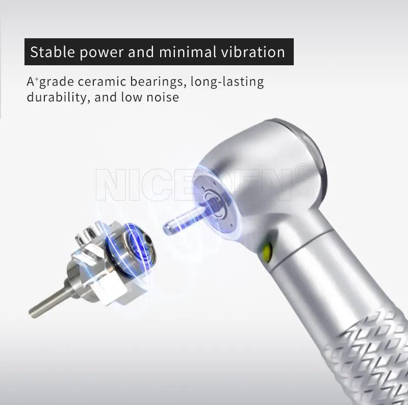 Illuminated turbine handpiece, 3-point water-cooled and ceramic bearings