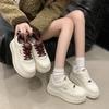 2025 новые осенне-зимние бархатные туфли на платформе белого цвета, женские универсальные туфли для отдыха и спорта, женские пушистые хлопковые туфли