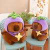 Eggplant Hat Capybara Plush Toy Stuffed Doll Cartoon Home Decoration Kids Gift