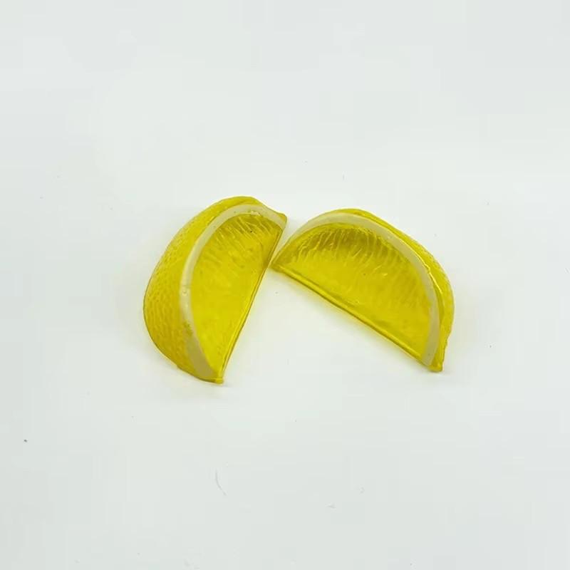 2 шт. искусственные пластиковые дольки лимона 1/4 апельсина цитрусовые поддельные фруктовые дольки домашнее настольное украшение рекламная фотография фото реквизит