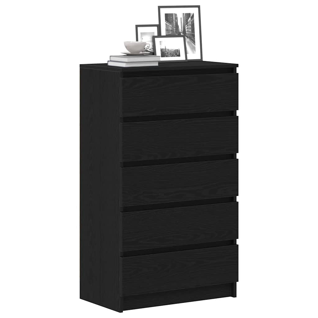 Drawer Cabinet in Black Oak Look 60 x 36 x 103 cm