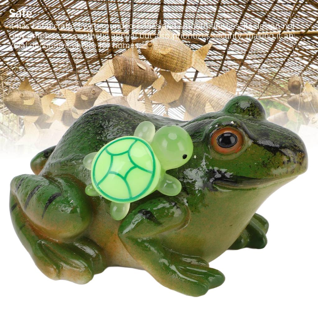 Милая забавная фигурка лягушки из смолы, скульптура лягушки с черепахой для украшения патио, сада