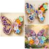 Butterfly DIY Diamond Dots Paintings with Wooden Frame 9.84x9.84in Diamonds Paintings Gem Art for Adults Beginners Home Decor
