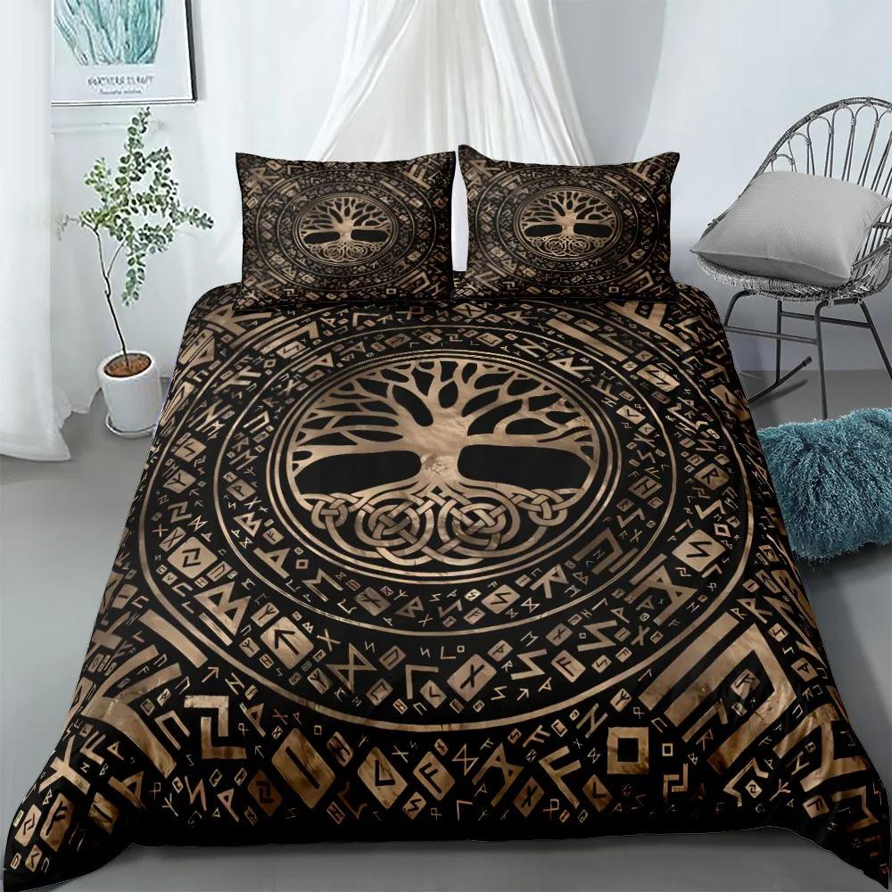 Yggdrasil Tree of Life Duvet Cover Set King Queen Double Twin Single Bed Line Set Bedding Set Pillowcases 3D Print Microfiber