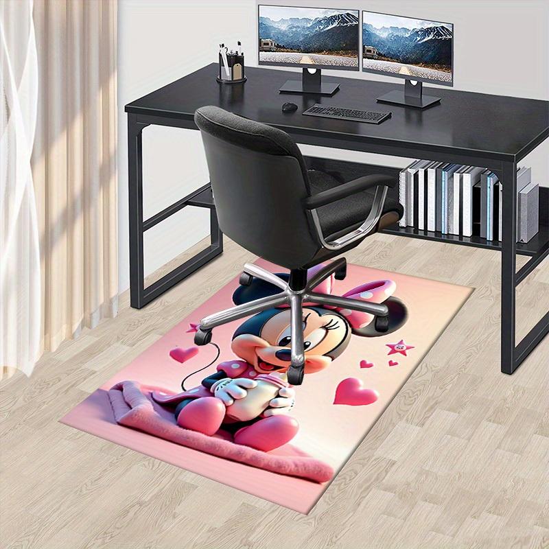 3D-печатный коврик Минни Маус, Розовый, с сердечками, Противоскользящий - Машинная стирка, Офисный коврик для гостиной, спальни, офиса - Различные размеры