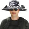 Men Fisherman Hat with Dual Solar Fan Large Brim Windproof Strap USB Charging Anti UV Sunlight Quick Dry Great Breath