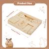 Wooden Guinea Pig Foraging Toy Treat Dispenser Toy with 6 Food Holes Interactive Hamsters Foraging Toy Pet Accessory for Rabbits