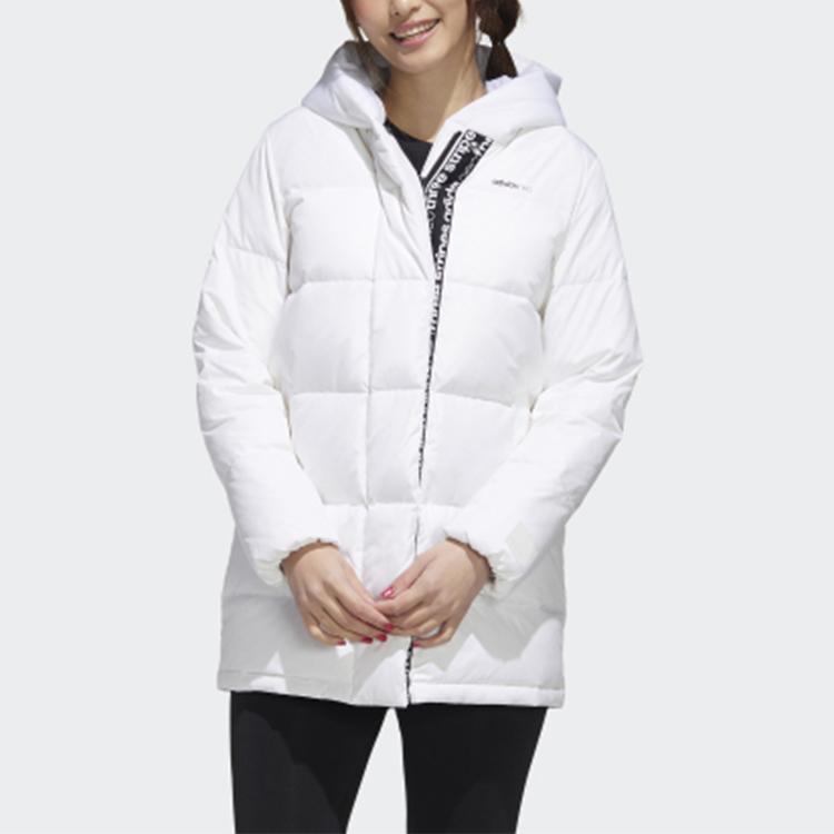 adidas Neo Large Logo Sports Mid-Light Down Jacket Women Outwear White GJ8824