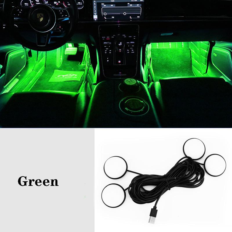 Car LED Foot Ambient Lights 3 Colors Auto Home Party Atmosphere Decorative Star Bulb Car Interior One with Four Night Lamp
