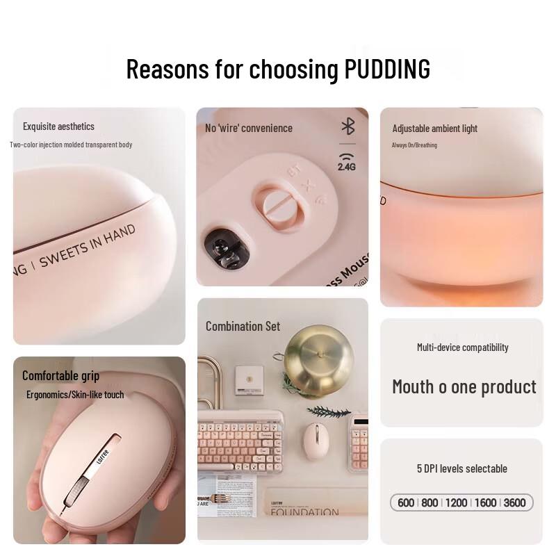 Lofree Pudding Luminous Dual Mode Wireless Mouse