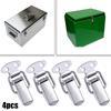 4PCS Hardware Cabinet Boxes Spring Loaded Latch Catch Toggle Hasp Mild Steel Hasp For Wood Box Clasp Closures Crate Lock