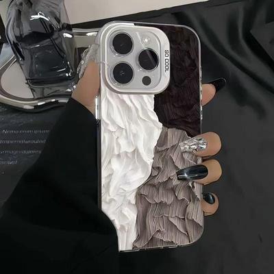 Трехцветный плиссированный чехол для iPhone 17: Стильный чехол для Apple 16 Pro Max, 15 Pro и 13/14, Популярный в Японии и Южной Корее