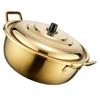Кастрюля из нержавеющей стали для приготовления корейской лапши рамен с крышкой.