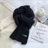 Men and Women Knitted Yarn Solid Color Elongated Thickened Warm Cute Scarf for Couples Versatile Winter Scarf