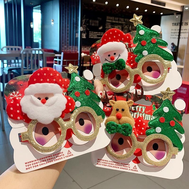 Christmas Glasses Frame Santa Claus Christmas Tree Elk Merry Christmas Glasses Props Christmas Decorations Party Decorations