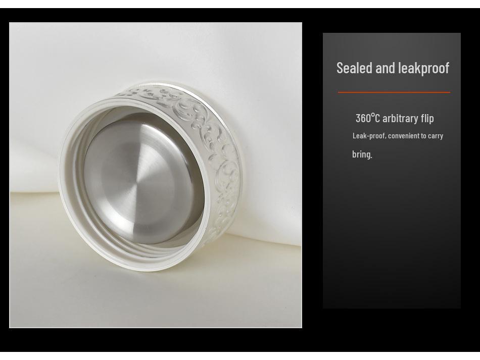 Pure Silver 9999 Thermal Water Cup - Nine Dragon, Hundred Blessings, Dragon & Phoenix Design