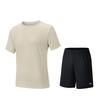 Plain Round Neck Comfortable Breathable Versatile Short Sleeve T-Shirt And Mid Waist Shorts Casual Sports Set Men Sets 952527202-4