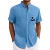 Men's Vintage Button Down Bowling Shirts Short Sleeve Summer Beach Shirt