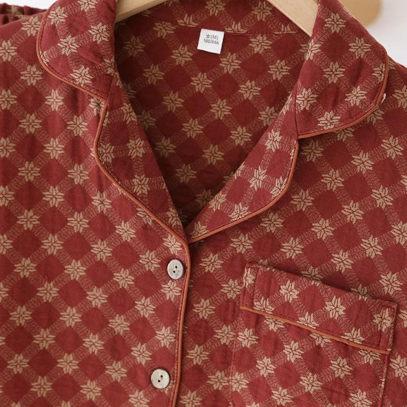 2026 Новый весенне-осенний женский пижамный комплект из 100% хлопка, с длинным рукавом и длинными брюками, комплект из двух предметов: кардиган и домашняя одежда для женщин