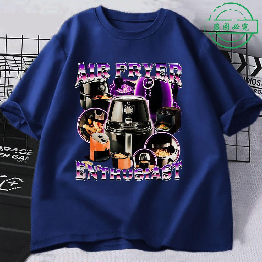 Air Fryer Enthusiast Fun Meme Pattern Tshirt Summer Mens Womens Casual Cotton Harajuku Fashion Mens Tshirt Street Wear Y2K