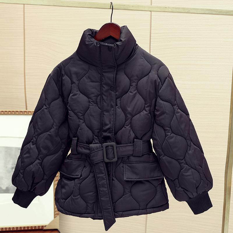 Women Short Medium Length Down Jacket Winter Warm Stand Collar Solid Color Casual Outerwear Coat