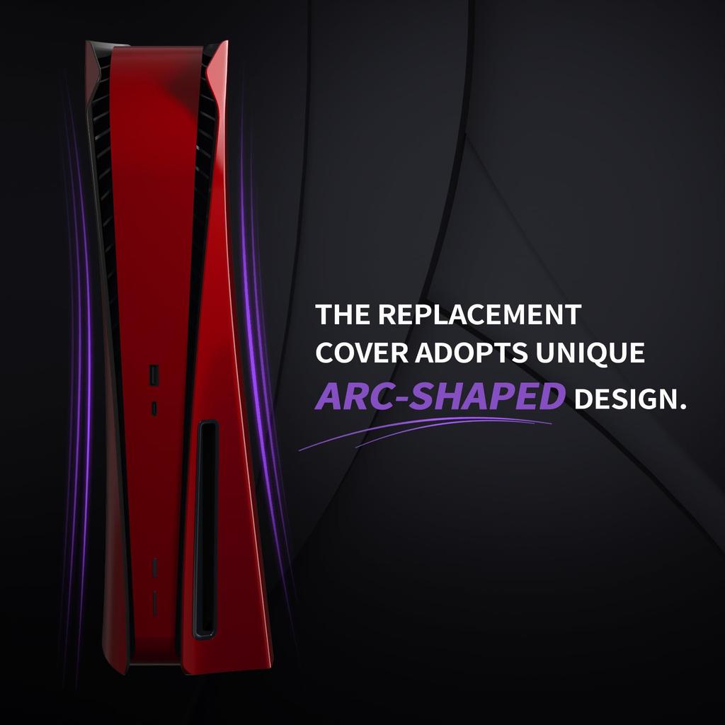 EXtremeRate eXcover Сменный корпус для PS5 версии с дисководом включает сменную верхнюю и нижнюю части, сменную лицевую панель и заднюю крышку для