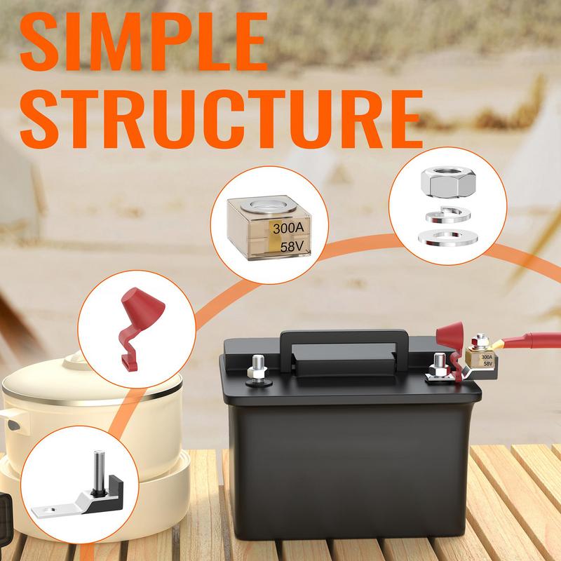 Комплект предохранителей для клемм аккумуляторной батареи постоянного тока, устойчивый к высоким температурам, автомобильные держатели предохранителей, пылезащитный блок предохранителей MRBF, автомобильные аксессуары